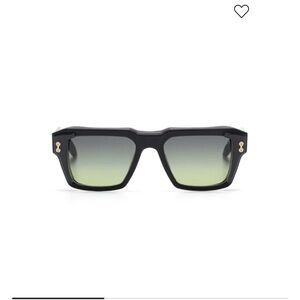 Men's Black Frame Sunglasses with Green Gradient Lenses